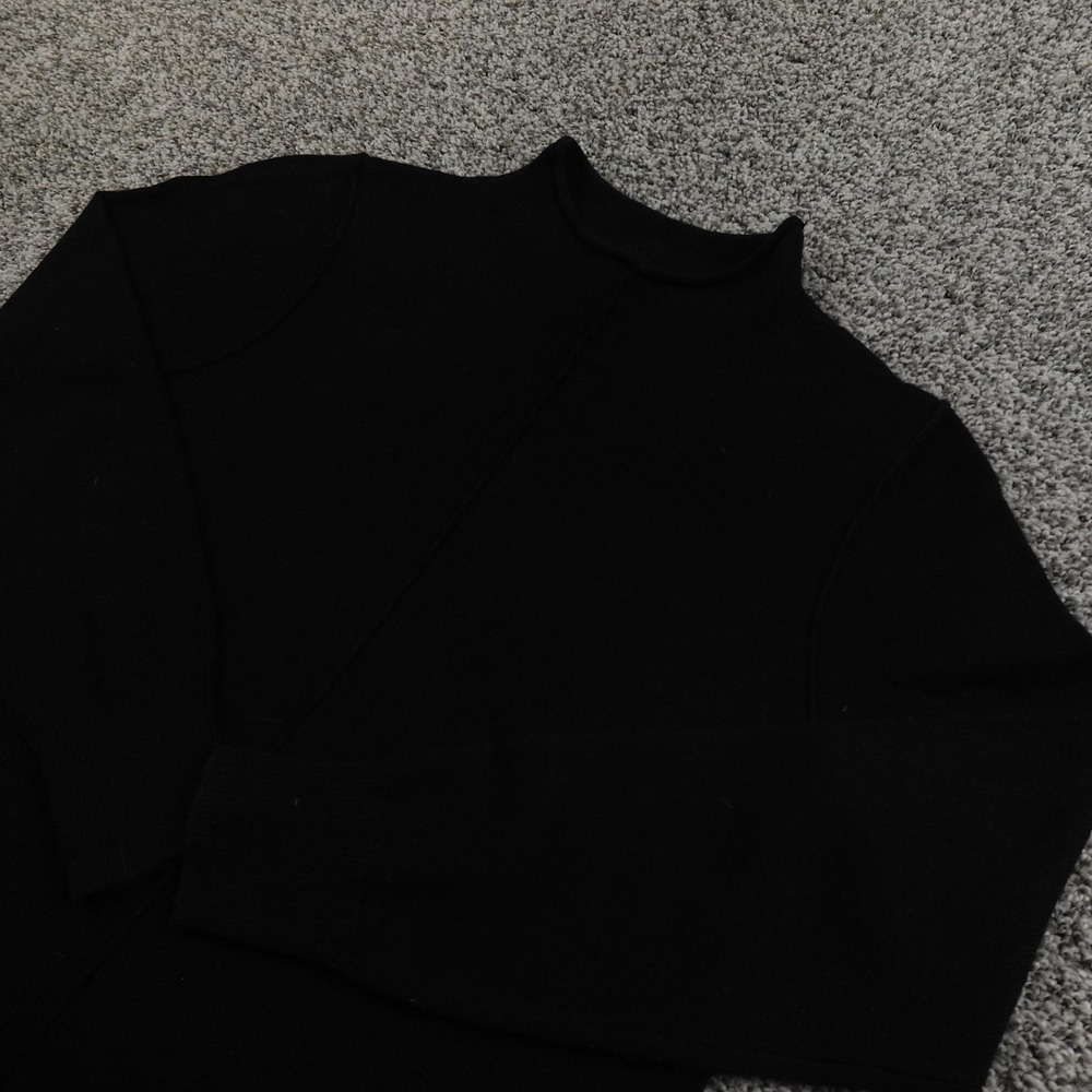 Banana Republic Sweater Womens XS Petite‎ Black Roll Neck Pullover Wool Cashmere